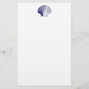 Papelaria Papel de Carta Azul da Seashell marinho