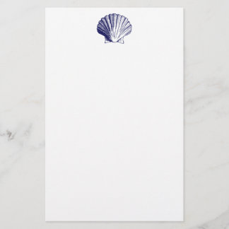 Papelaria Papel de Carta Azul da Seashell marinho