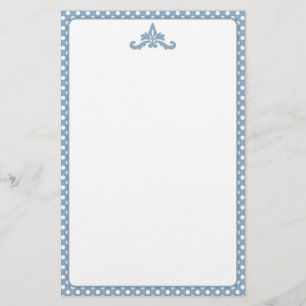 Papelaria Papel de carta azul e Bolinhas branca