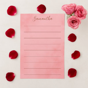 Papelaria Papel de carta bonito, cor-de-rosa