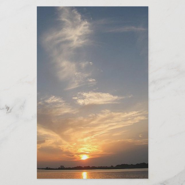 Papelaria papel de carta bonito do por do sol que (Frente)