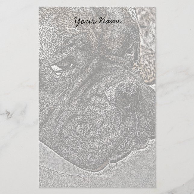 Papelaria papel de carta Boxer Dog (Frente)