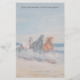 Papelaria Papel de carta, cavalos no surf