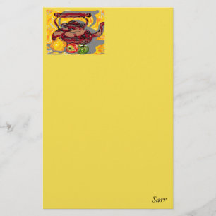 Papelaria Papel de carta/ Chá-chaleira com Fruta