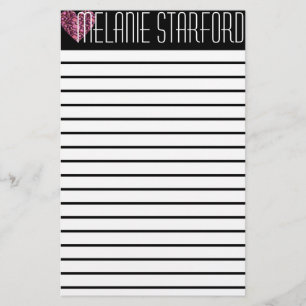 Papelaria Papel de carta Colado com Glam Rosa