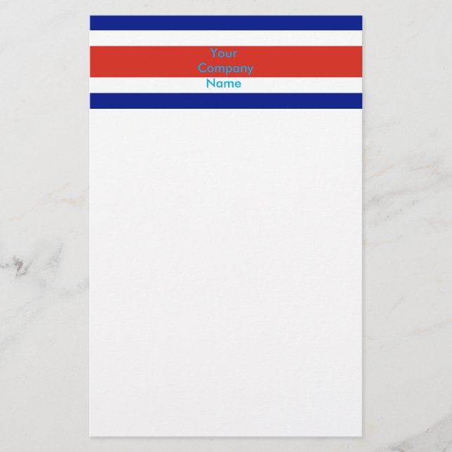 Papelaria Papel de carta com bandeira da Costa Rica (Frente)