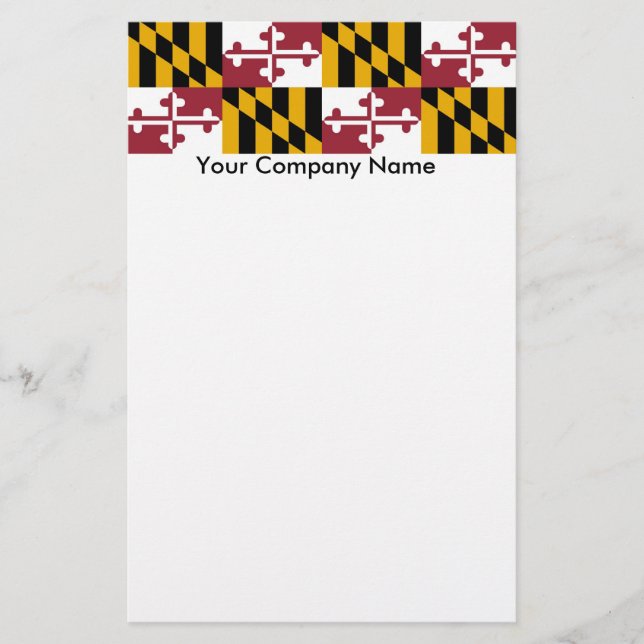 Papelaria Papel de carta com bandeira de Maryland (Frente)