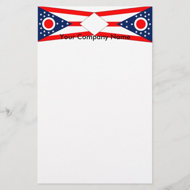 Papelaria Papel de carta com bandeira de Ohio (Frente)