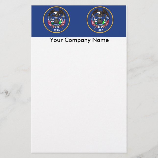Papelaria Papel de carta com bandeira de Utah (Frente)