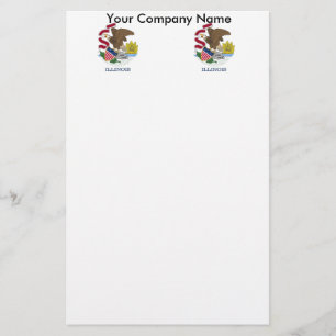 Papelaria Papel de carta com Flag of Illinois