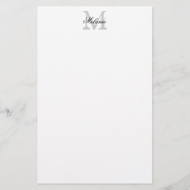 Papelaria Papel de carta com logotipo de monograma de nome p (Frente)