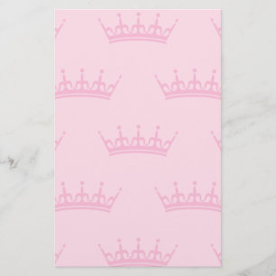 Papelaria Papel de carta cor-de-rosa da coroa dos miúdos