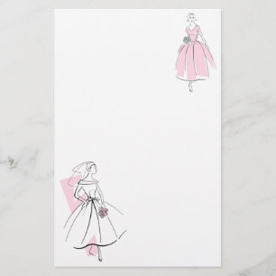 Papelaria Papel de carta cor-de-rosa Fashion Bride Group