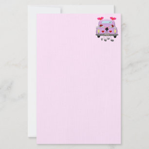 Papelaria Papel de carta cor-de-rosa recem casados