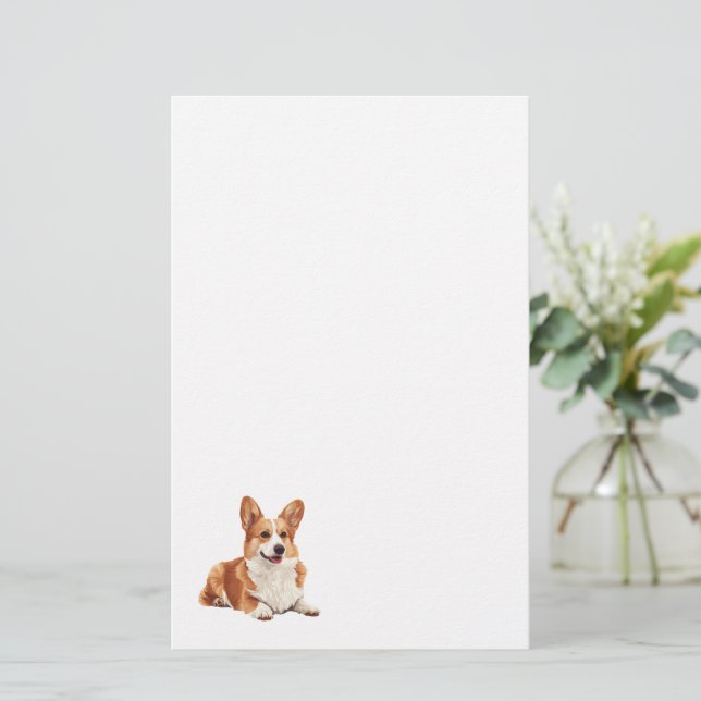 Papelaria Papel de Carta Corgi (Em pé/Frente)