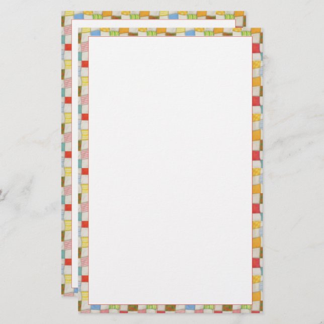 Papelaria Papel de carta CRAZY QUILT 5.5x8.5 (Frente/Verso)
