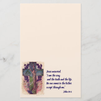 Papelaria Papel de Carta Cristã Cruzado e Árvore