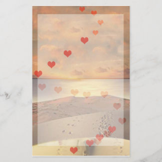 Papelaria Papel de carta da caminhada da praia do amante