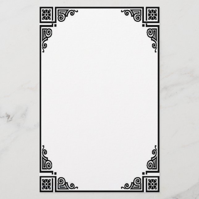 Papelaria Papel de carta da estrutura do Victorian (Frente)