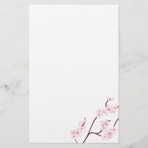 Papelaria Papel de carta da flor de cerejeira