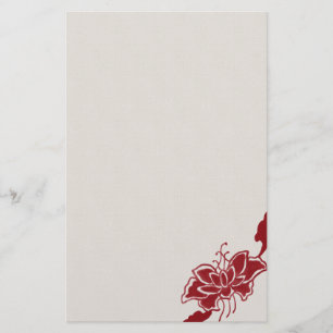 Papelaria Papel de Carta da Flor de Lotus Vermelha