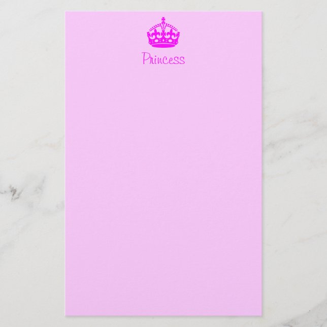 Papelaria Papel de Carta da Princesa Personalizada (Frente)