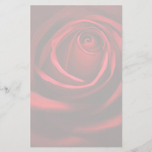 Papelaria Papel de carta da rosa vermelha (Frente)