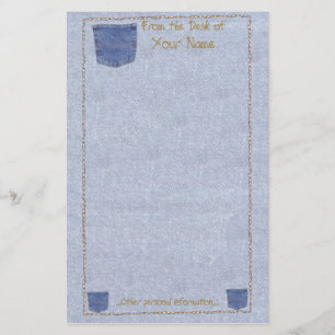 Papelaria Papel de carta da sarja de Nimes e do bolso