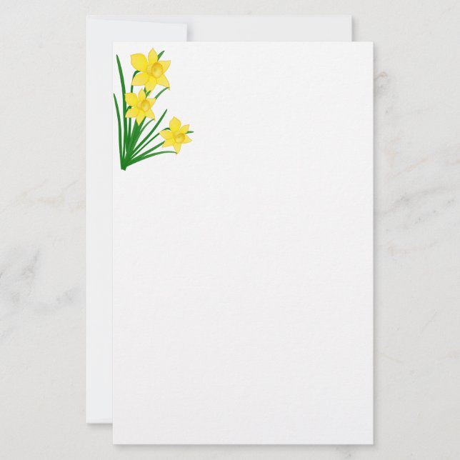 Papelaria Papel de Carta Daffodils (Frente)