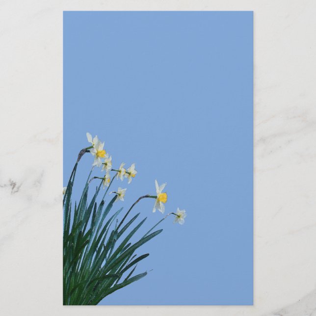 Papelaria Papel de Carta das Flores Daffodil (Frente)