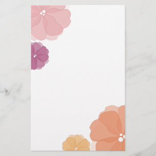 Papelaria Papel de carta das flores de aquarelas