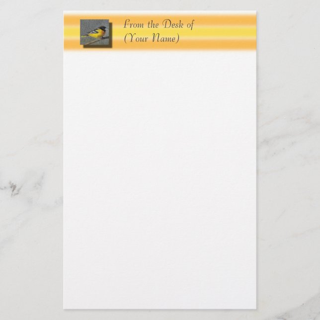 Papelaria Papel de carta de Baltimore Oriole - da mesa de… (Frente)