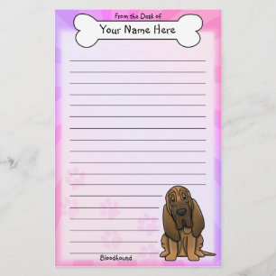 Papelaria Papel de Carta de Bloodhound Kawaii