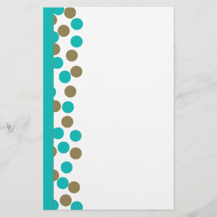 Papelaria Papel de carta de Bolinhas Azul Teal e Azul-Escuro