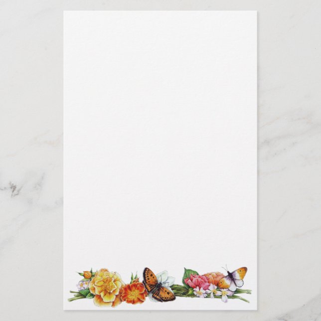 Papelaria papel de carta de borboleta (Frente)