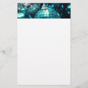 Papelaria Papel de carta de cabeçalho Blue Baubles branco