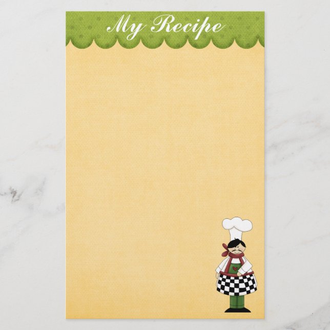 Papelaria Papel de Carta de Chef (Frente)