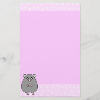 Papelaria Papel de carta de Cinza de Hamster Rosa