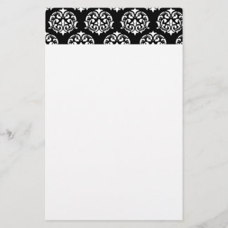 Papelaria Papel de carta de Cor damasco preto e branco