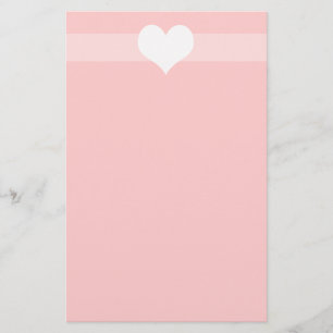 Papelaria Papel de carta de Coração Rosa Simples