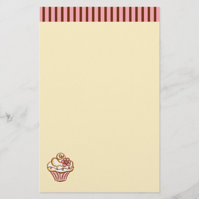 Papelaria Papel de Carta de cupcake (Frente)