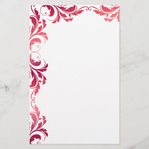Papelaria Papel de Carta de Damasco Rosa-Chic