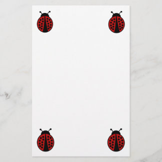 Papelaria Papel de carta de design de ladybug simples
