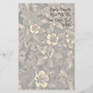 Papelaria Papel de carta de Flor Columbine Personalizável