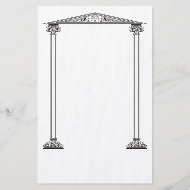 Papelaria Papel de carta de fronteira grego (Frente)