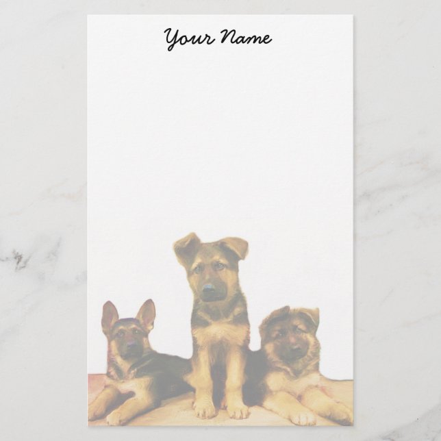 Papelaria papel de carta de German shepherd (Frente)