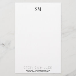 Papelaria Papel de carta de Iniciais e Nomes Simples Persona