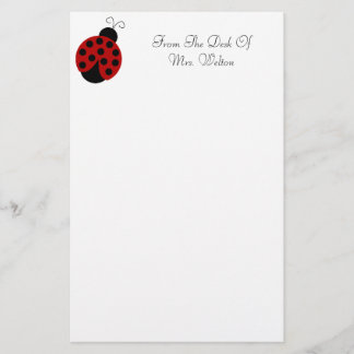 Papelaria Papel de carta de ladybug personalizado