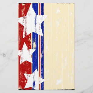 Papelaria Papel de carta de madeira patriótico