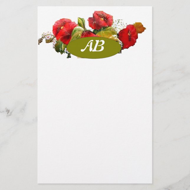 Papelaria papel de carta de monograma (Frente)